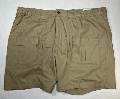 Croft & Barrow Cargo Shorts Men's 52 Big & Tall Side Elastic Chino Tan MSRP $42 - Image 1 of 4