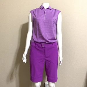 Ralph Lauren RLX GOLF Sleeveless Polo Shirt (M)And Shorts (Sz 4)  Set in Purple - Picture 1 of 9
