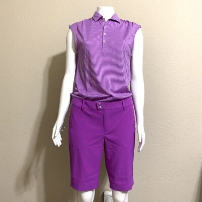 Ralph Lauren RLX GOLF Sleeveless Polo Shirt (M)And Shorts (Sz 4)  Set in Purple - Image 1 of 4