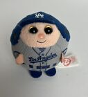 Los Angeles LA Dodgers TY Beanie Ballz 2.5" Plush Ball Baseball Zipper Pull Clip