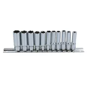 Juego de enchufes de 6 lados Imperial SAE AF de 1/4"" con unidad doble profunda 5/32"" - 1/2"" 11 piezas - Imagen 1 de 6