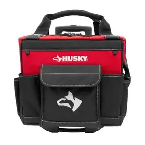 14 in. Zipper Top Rolling Water Resistant Tool Tote Bag in Red with 13 total - Picture 1 of 11