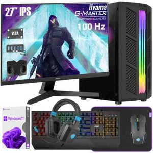 Gaming computer Ryzen 7 5700x RX-580 16GB SSD 512GB Windows 11 Monitor 27 - Afbeelding 1 van 4