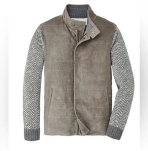 NEW $1,498 Peter Millar Crown Crafted Vantage Lamb Suede Vest Grey Gray Gale - Picture 1 of 14
