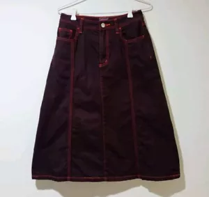Gorman Skirt Size 8 Brown A-Line Cotton Denim Midi Pockets Regular Fit Womens - Picture 1 of 7