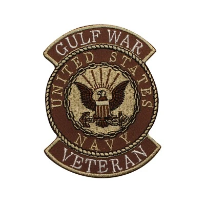 US Navy Gulf War Veteran Embroidered Iron On Patch - Tan 33-S - Image 1 of 2