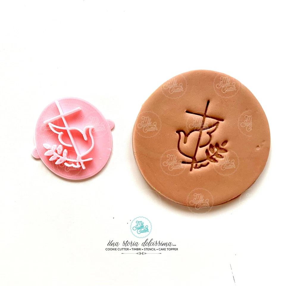 Mini Timbro Comunione Cresima Colomba Formine Biscotti Cookie Cutter 3cm circa - Bild 1 von 1