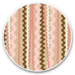 2 x Vinyl Stickers 20cm  - Funky Swirly Pink Line Pattern Print  #45090