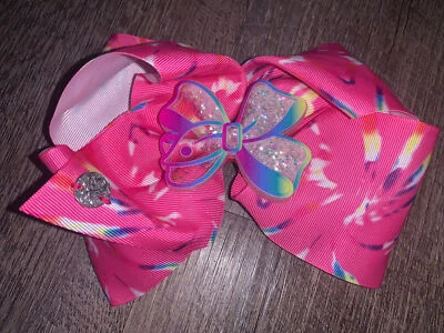 JoJo Siwa Rosa Tie Dye Raro Brillo Coctelera Pelo Arco Iris En muy buena condición Púrpura Cumpleaños Foto 1 de 4