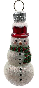 Patricia Breen The Littlest Schneemann Streifen Schal rot Mütze Christbaumschmuck - Bild 1 von 8