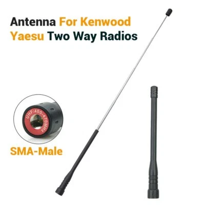 1 peça antena telescópica universal 13,5cm/41,5cm SMA-Macho antena UHF para Kenwood - Imagem 1 de 4