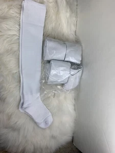 Calze Atletiche Over The Polf Compressione Crew per Uomo e Ragazzo -Bianco Confezione da 5 - Foto 1 di 3