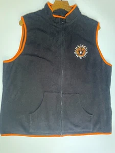 Harley Davidson Black Fleece Gilet Vest Zip Up Size XL Mens Vintage Y2K 2000s - Picture 1 of 10