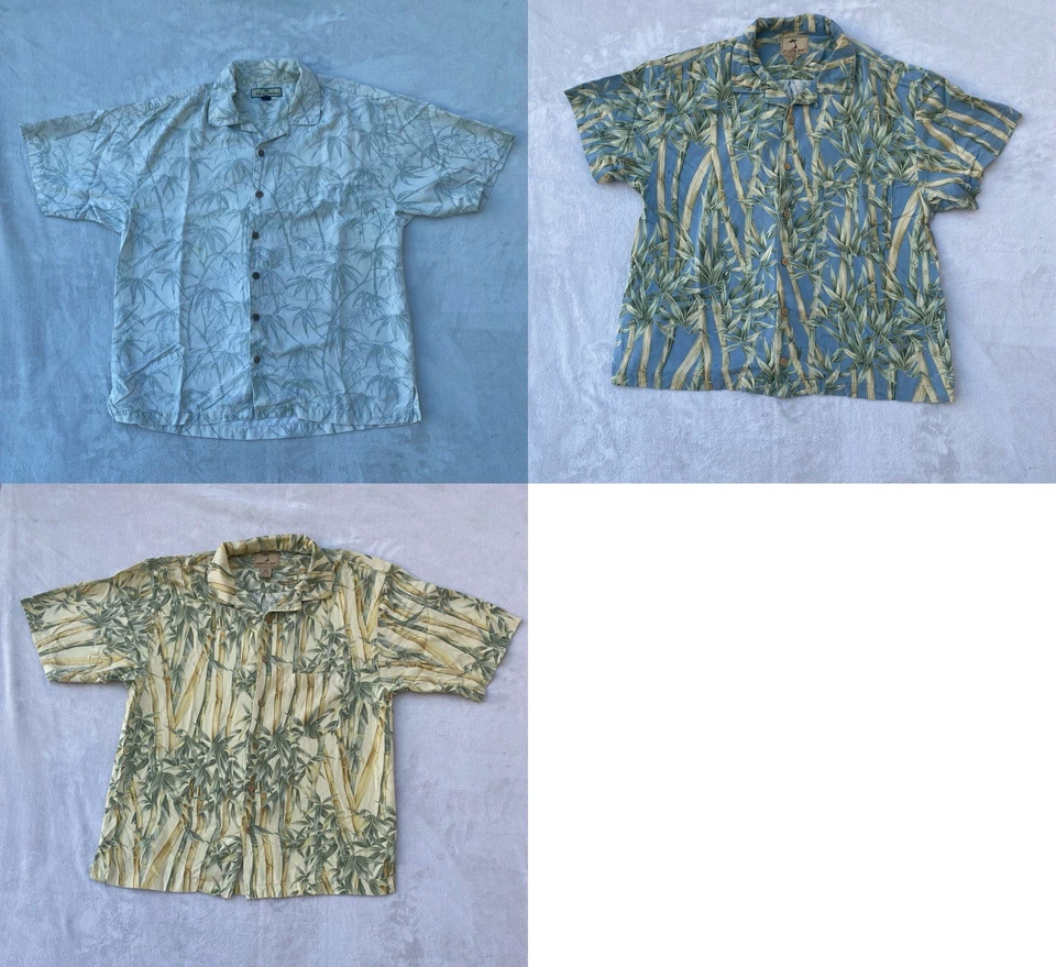Camisa Hawaiana de Seda Para Hombres Gran Lote de 3 Jamaicana Jaxx Tommy Bahama Floral Palma Foto 1 de 4