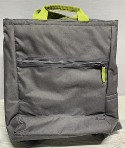 Epic Convertible Tote Rucksack grau neongrüner Rand Reißverschluss oben Laptop Reisetasche - Bild 1 von 11