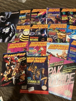 lot of 14 nintendo  Power magazines selling as is with posters - Image 1 of 4