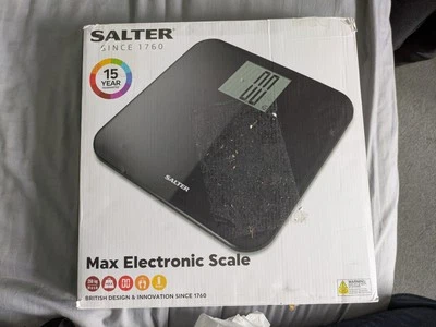 Salter Digital Scale Max Electrónica Pantalla Grande Borde Curvo Negro Foto 1 de 4