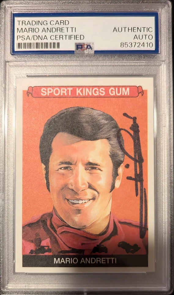 Mario Andretti Signed 2022 Sport Kings Trading Card Auto PSA DNA Slab F1 Indy  - Image 1 of 1