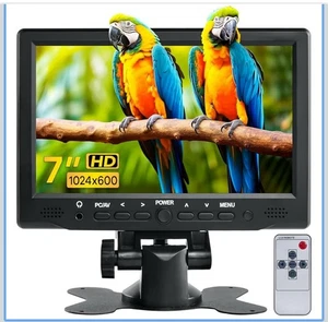 7” Small Monitor TFT LCD Display HDMI Portable Screen for PC/TV/GAMING 1024X600 - Picture 1 of 19