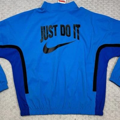 Jaqueta de basquete Nike DNA Just Do It tecido zíper completo masculina tamanho grande azul $115 - Imagem 1 de 4