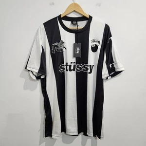 Camiseta de fútbol Stussy World Tour a rayas blancas y negras talla XXL - Imagen 1 de 18