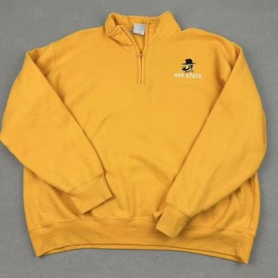 App State Mountaineers Sweater Men XL Yellow 1/4 Zip Pullover Yosef Sweatshirt - Image 1 of 4