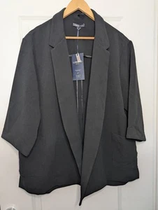 BNWT - Limited Edition M&S Black Blazer Jacket, Size 16 Waterfall Front, RRP £69 - Picture 1 of 13