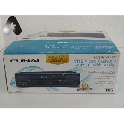 Funai D50Y-100M 6 Kopf HiFi-Stereo-Videorekorder VHS Recorder 12M. Gar. NEU OVP - Bild 1 von 4