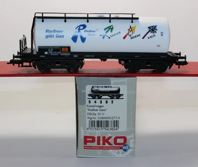 fg2693, Alter Piko 4-achsiger Kesselwagen der DB Rießner Gase TOP OVP NEM KKK H0 - Bild 1 von 4