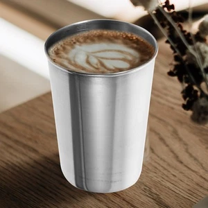 Taza de agua de acero inoxidable cepillo de dientes enjuague bucal vasos de metal enjuague de baño - Imagen 1 de 12