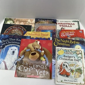 Vintage Christmas Holiday Seasonal Children Picture Book Lot of 11 Home Library - Picture 1 of 10