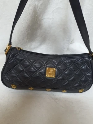 AUTHENTIC MCM Black Quilt Leather Small Shoulder BAG  - Image 1 of 4