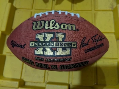 Pittsburgh Steelers Wilson Superbowl XL juego fútbol 5x panel de campeones #'d Foto 1 de 3