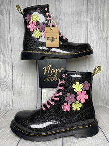 Dr. Martens 1460 Junior Glitzer Blumen Kampfstiefel Damengröße 7 *brandneu* - Bild 1 von 10