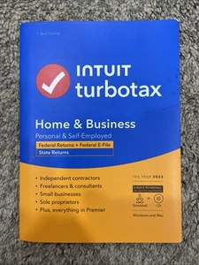 Genuine TurboTax HOME & BUSINESS 2023 Federal + State Returns Windows & Mac USA - Picture 1 of 4