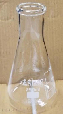 Eisco Erlenmeyer Flask 250 ml - 3.3 Borosilicate glass narrow neck-Case Of 12 - Image 1 of 4