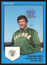 1989 ProCards Triple A   Stan Naccarato #1566 Tacoma Tigers