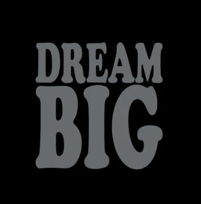 Dream Big Vinyl Sticker decal SILVER GLOSS 10 x 10 cm - Image 1 of 2