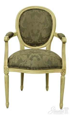 33499EC: ETHAN ALLEN Medallion Back French Style Open Armchair Cover