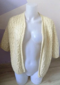 Hermosa chaqueta de punto manual suéter de lana hecha a mano chaqueta abierta frontal - Imagen 1 de 7