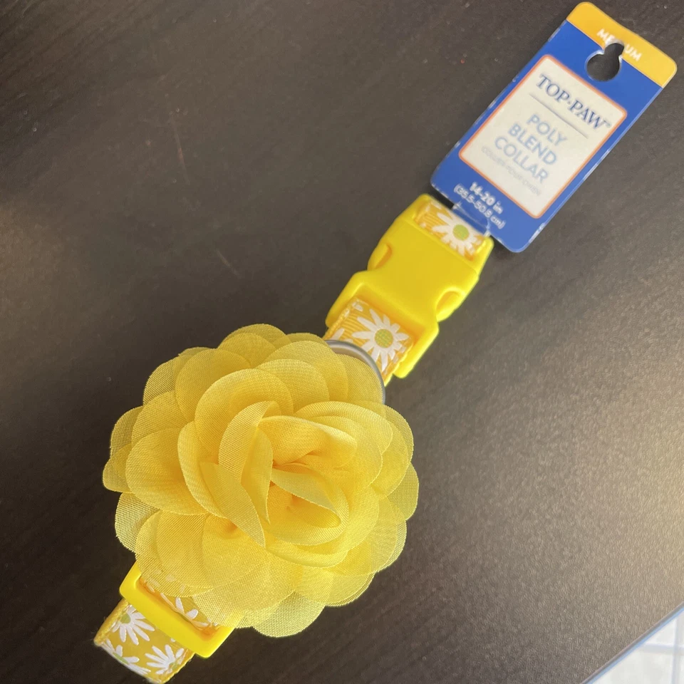 Top Paw Adjustable Collar Black W/ Hearts and Pink Bow Small