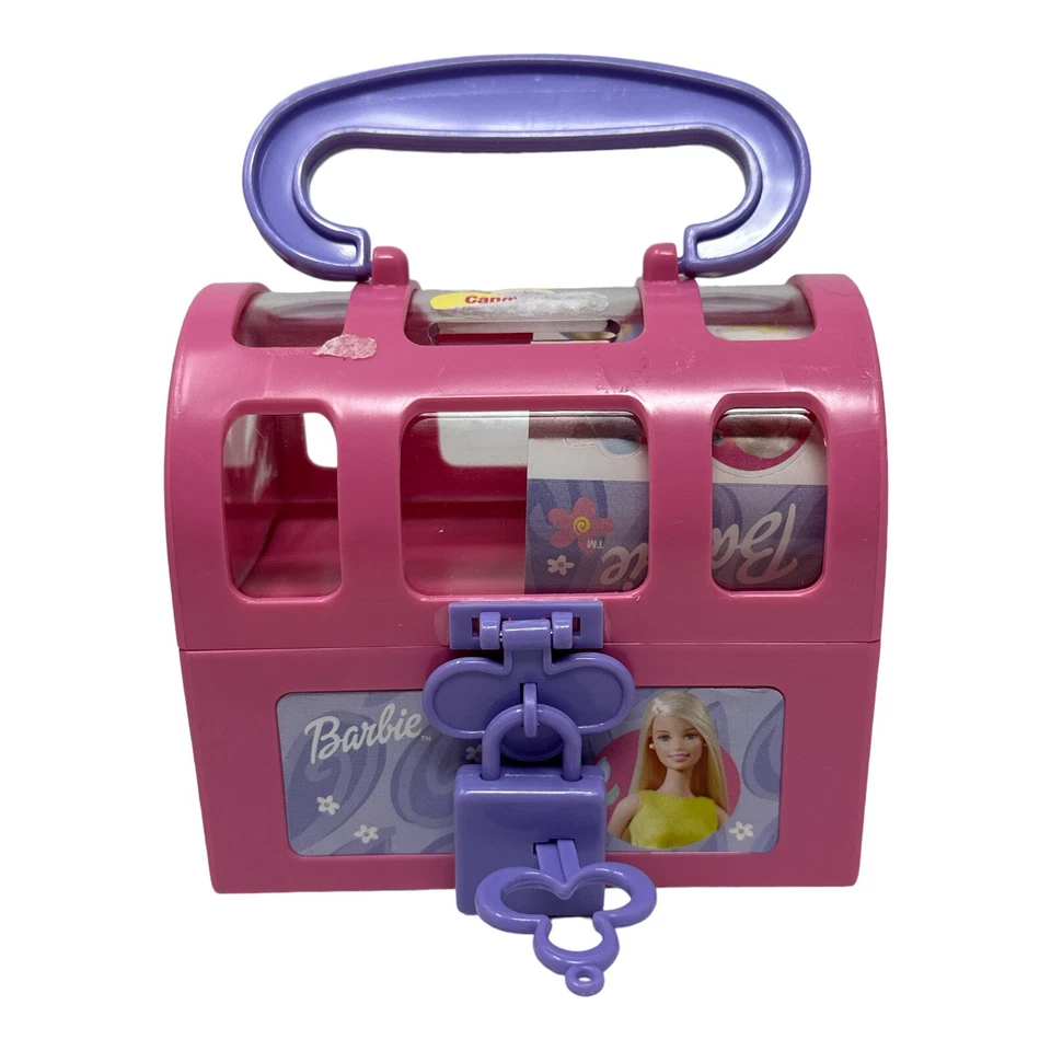 RARE Vintage 1998 mattel BARBIE bank Candy Container HOT PINK 90s chocolate coin - Image 1 of 4