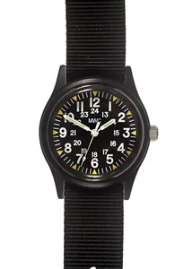 MWC Black 1970s Pattern Vietnam Military Watch on Nylon Military Webbing Strap - Picture 1 of 9