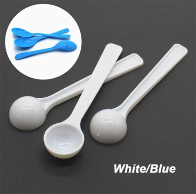 White/Blue Heavy Duty Small Plastic Spoons Strong Spoon for Chemical Experiments - Image 1 of 4