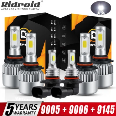 6X White LED Headlight Fog Bulbs For Chevy Silverado 1500 2500 3500 HD 2003-2006 - Image 1 of 4