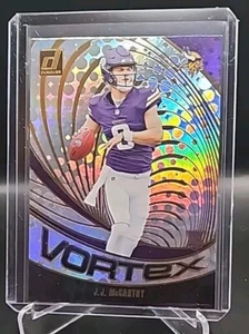 J.J. McCarthy RC Vortex Refractor 2024 Donruss Minnesota Vikings  - Picture 1 of 4