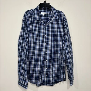 Peter Millar plaid button down shirt men's XL blue long sleeves casual preppy - Picture 1 of 8