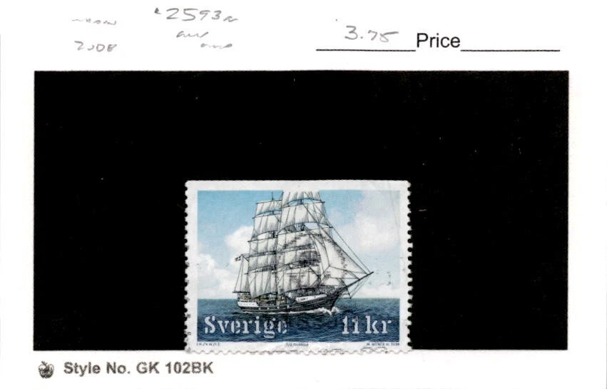 Suecia, sello postal, #2593a usado, velero 2008 Foto 1 de 1