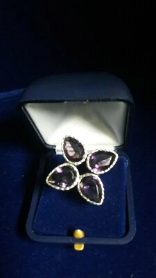 Bellissimo anello placcato arg.925 ametiste -Beautiful ring silver plated - Immagine 1 di 4