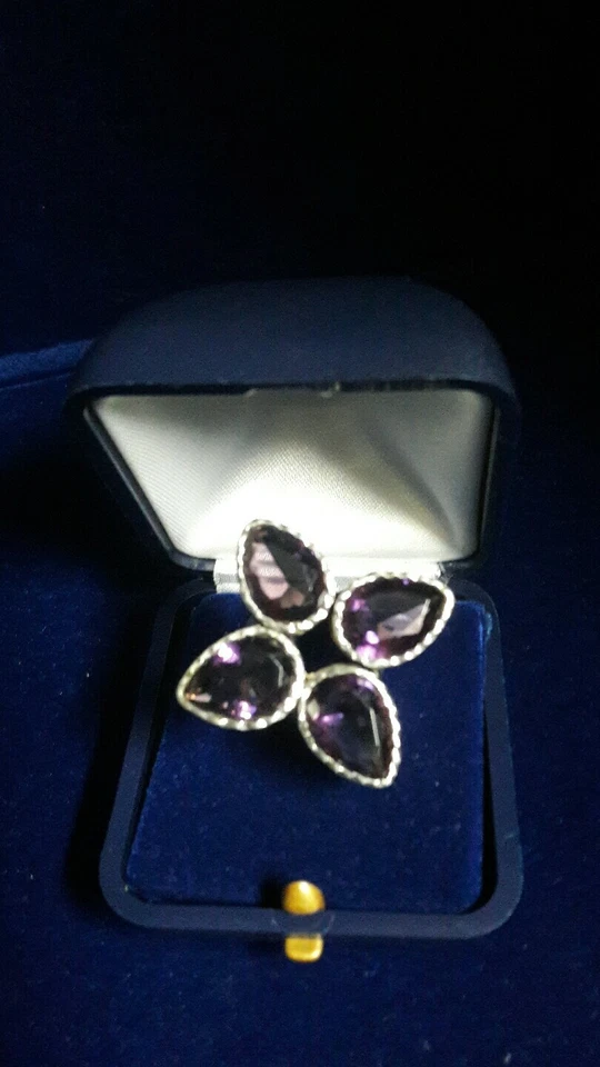 Bellissimo anello placcato arg.925 ametiste -Beautiful ring silver plated - Immagine 1 di 4
